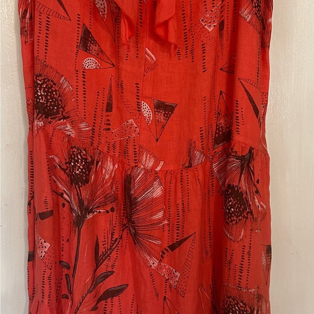LINEN FLORAL PRINT DRESS - Picture 7 of 10